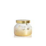 Capri Blue - 8oz Volcano Glimmer Petite Candle with a white and gold finish.