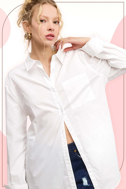 Cotton White Button Down Shirt