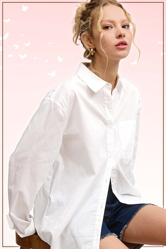 Cotton White Button Down Shirt