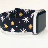 Black & Gold Snowflake Apple Watch Band - 42/44