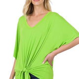 Green Front Tie Top