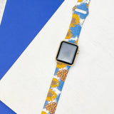 Cheetah Sunflower & Denim Printed Silicone Smart Watch Band