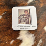 Funny coaster with middle fingers quote and absorbent neoprene material