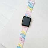Light Pastel Tie Dye Printed Silicone Smart Watch Band