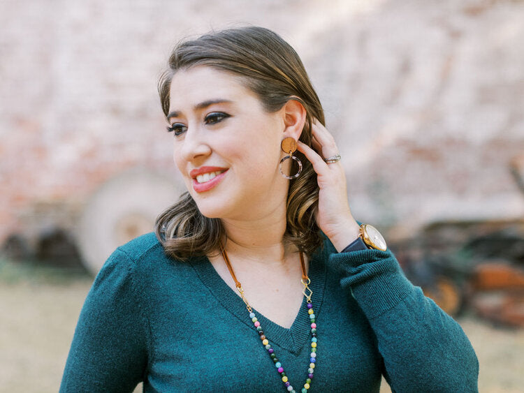 Tortoise Shell Circle Earrings