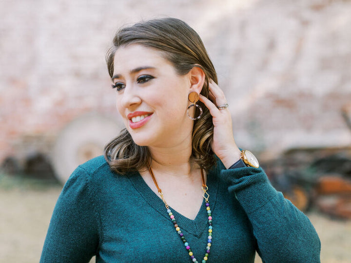 Tortoise Shell Circle Earrings