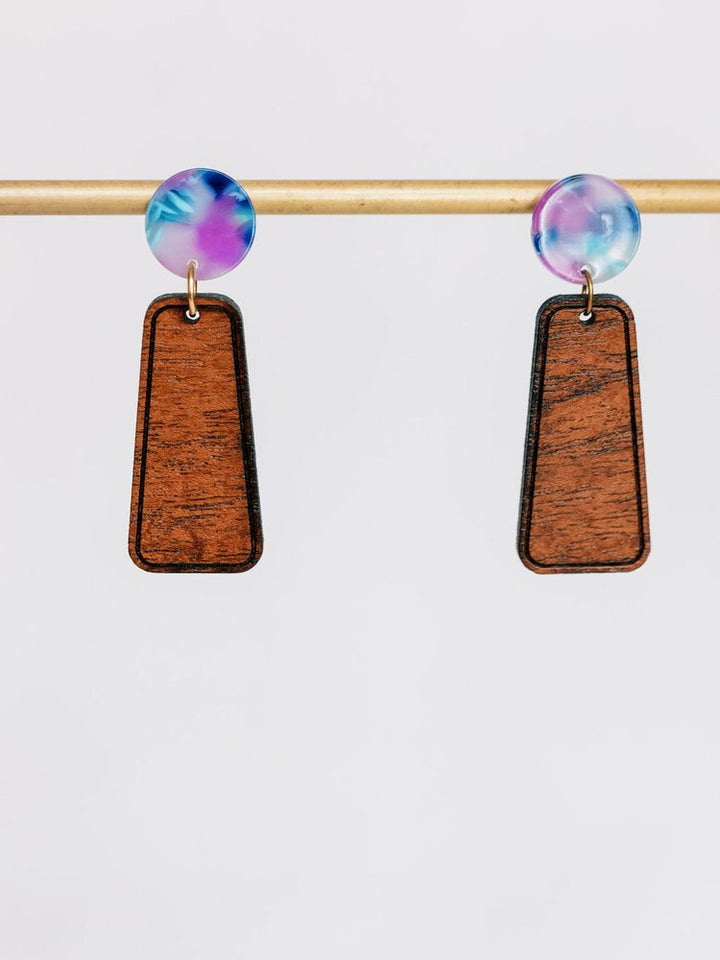 Purple Tie Dye Earrings
