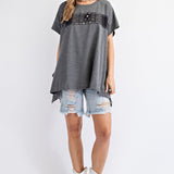 Grey Paisley Stripe Top