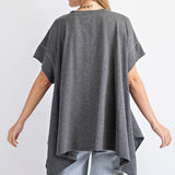 Grey Paisley Stripe Top