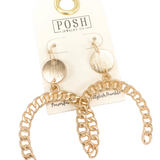 Gold Chain Arch Earrings