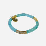 Mint Acrylic & Gold Disc Bracelet