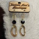 Black & Gold Dangle Earrings