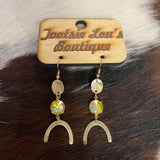 Golden U-Shaped Dangle Earrings