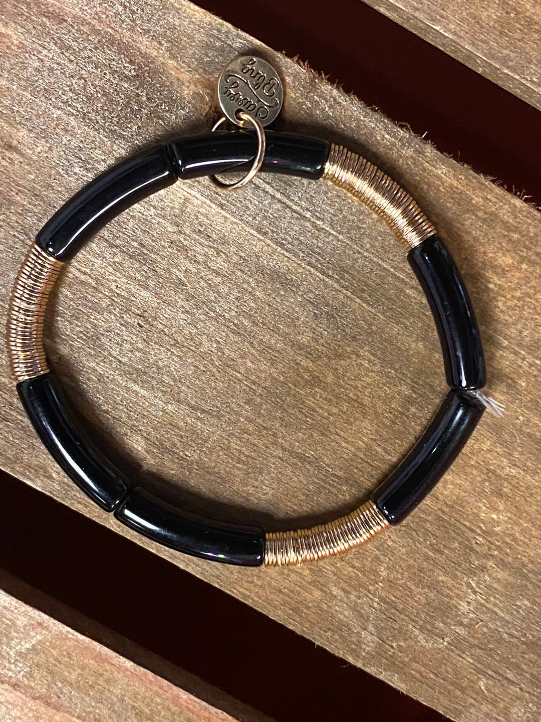 Black & Gold Acrylic Bracelet