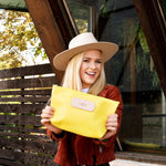 Jon Hart Grande Bag handmade in Texas with coated canvas, leather trim, and secure zippered flat-bottom design.