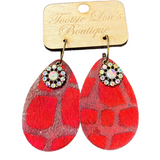 Red Rhinestone Earrings