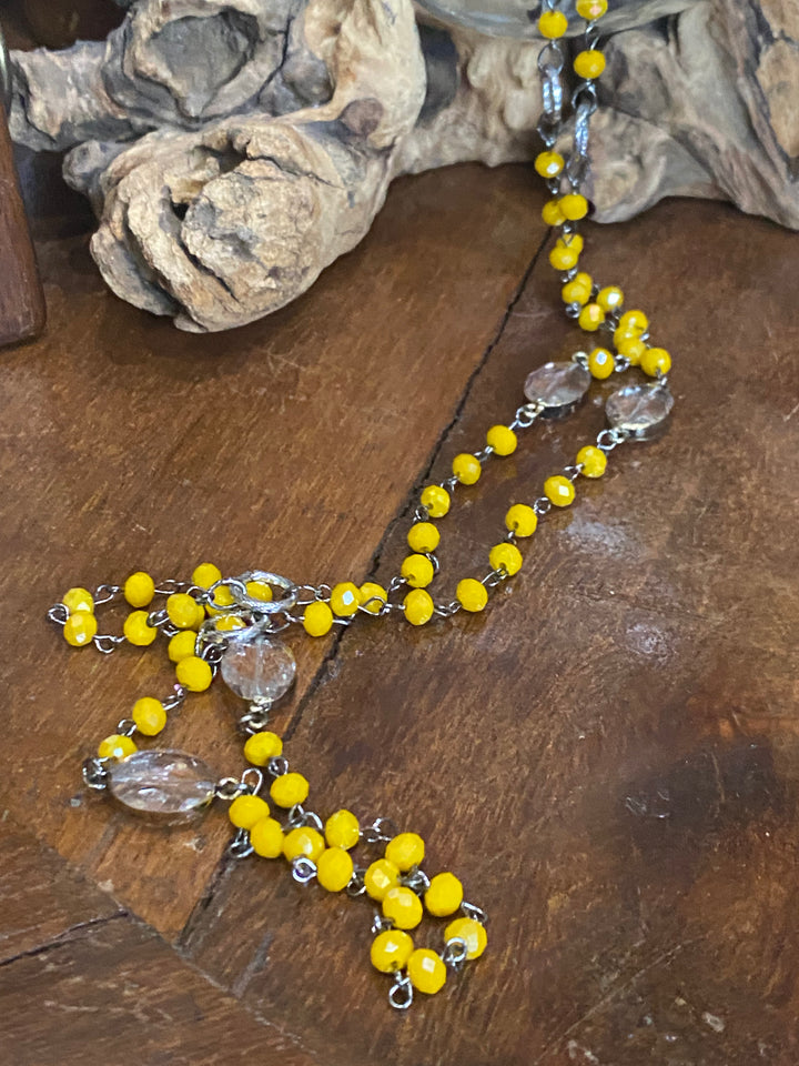 Mustard Rosary Chain Necklace